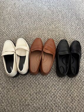 Old Navy Cream, Brown, and Black Classic Loafers Trio